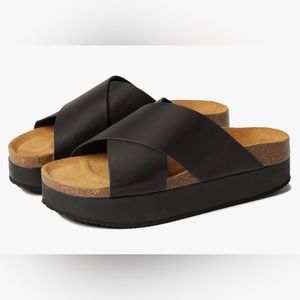 Free People Sidelines Platform Sandal Black Size 9